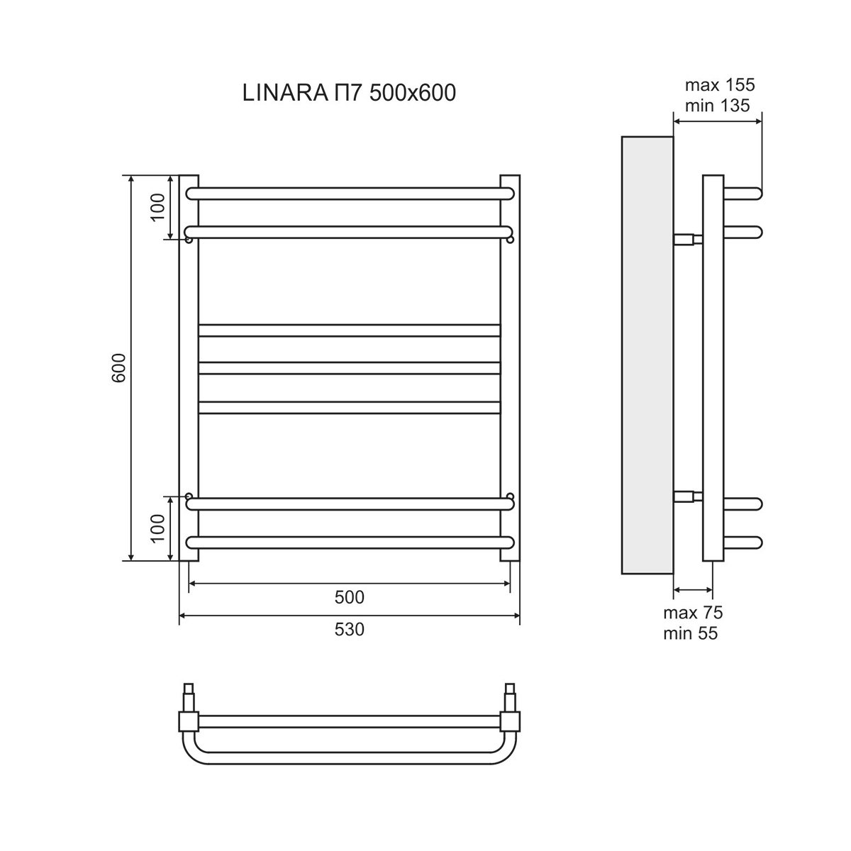 Полотенцесушитель электрический Lemark Linara П7 50x60