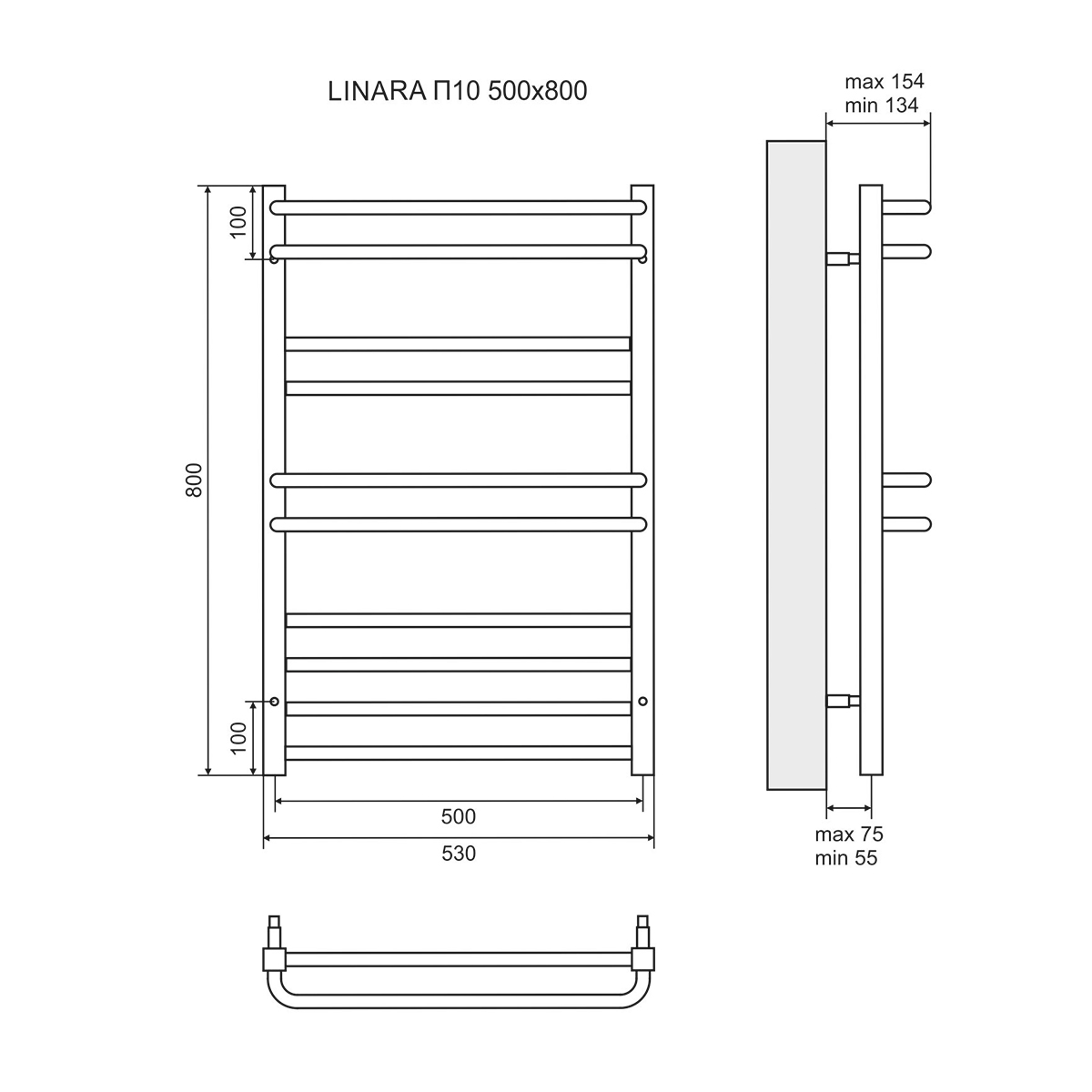 Полотенцесушитель электрический Lemark Linara П10 50x80