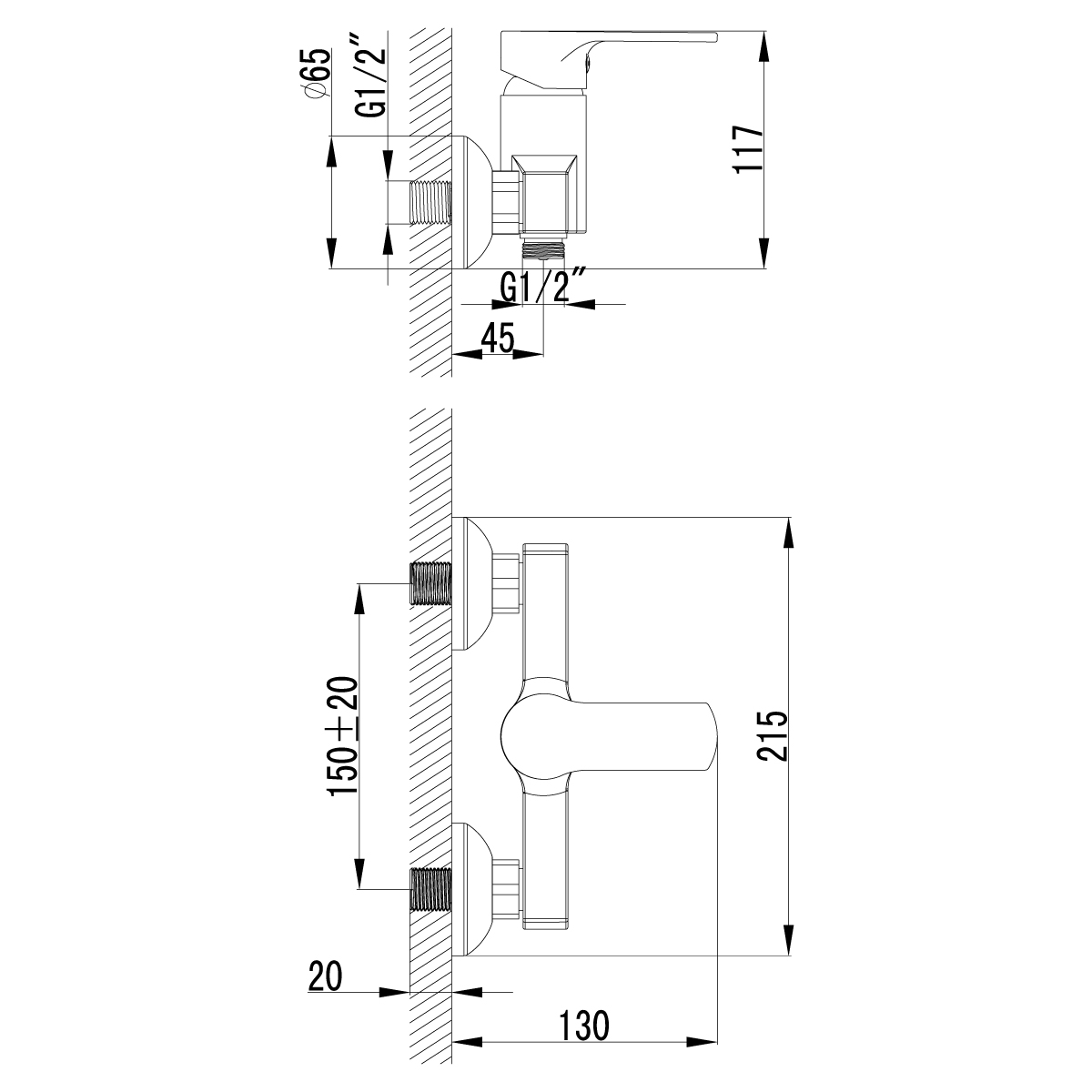 Смеситель для душа Lemark plus Grace LM1503C