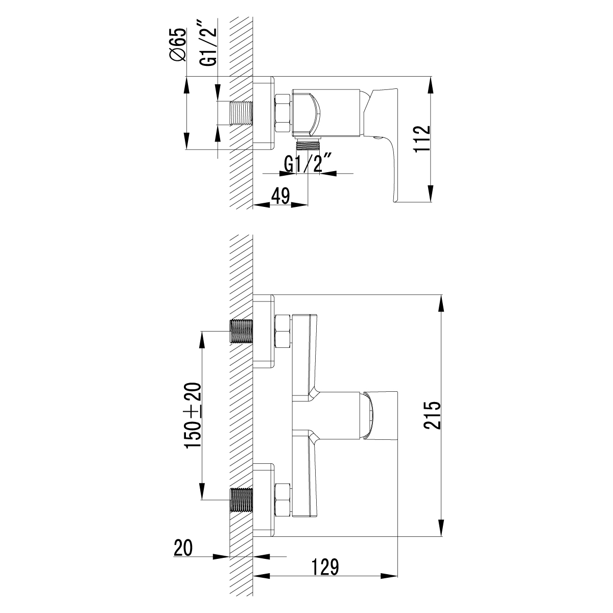 Смеситель для душа Lemark plus Factor LM1603C