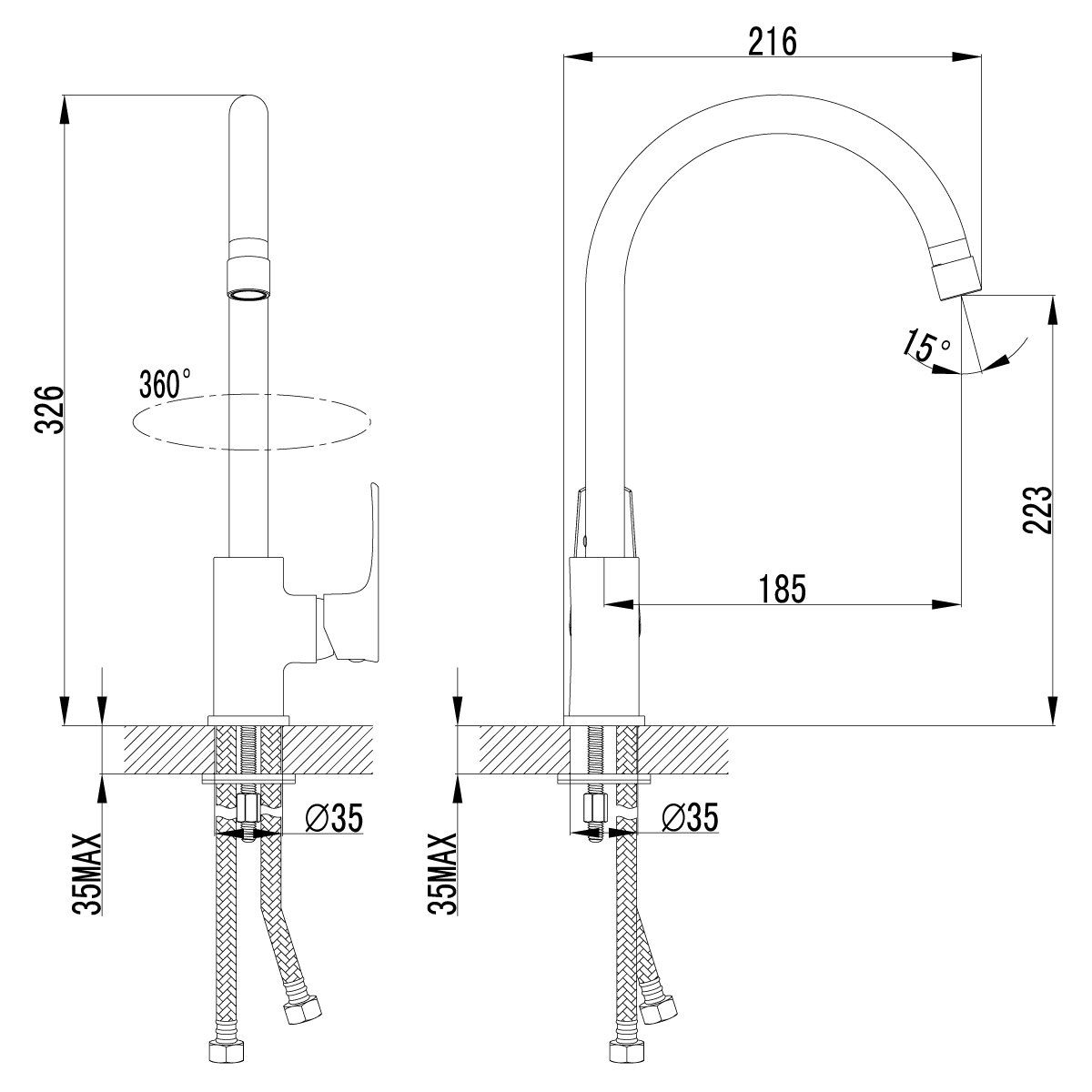 Смеситель для кухни Lemark plus Factor LM1605C