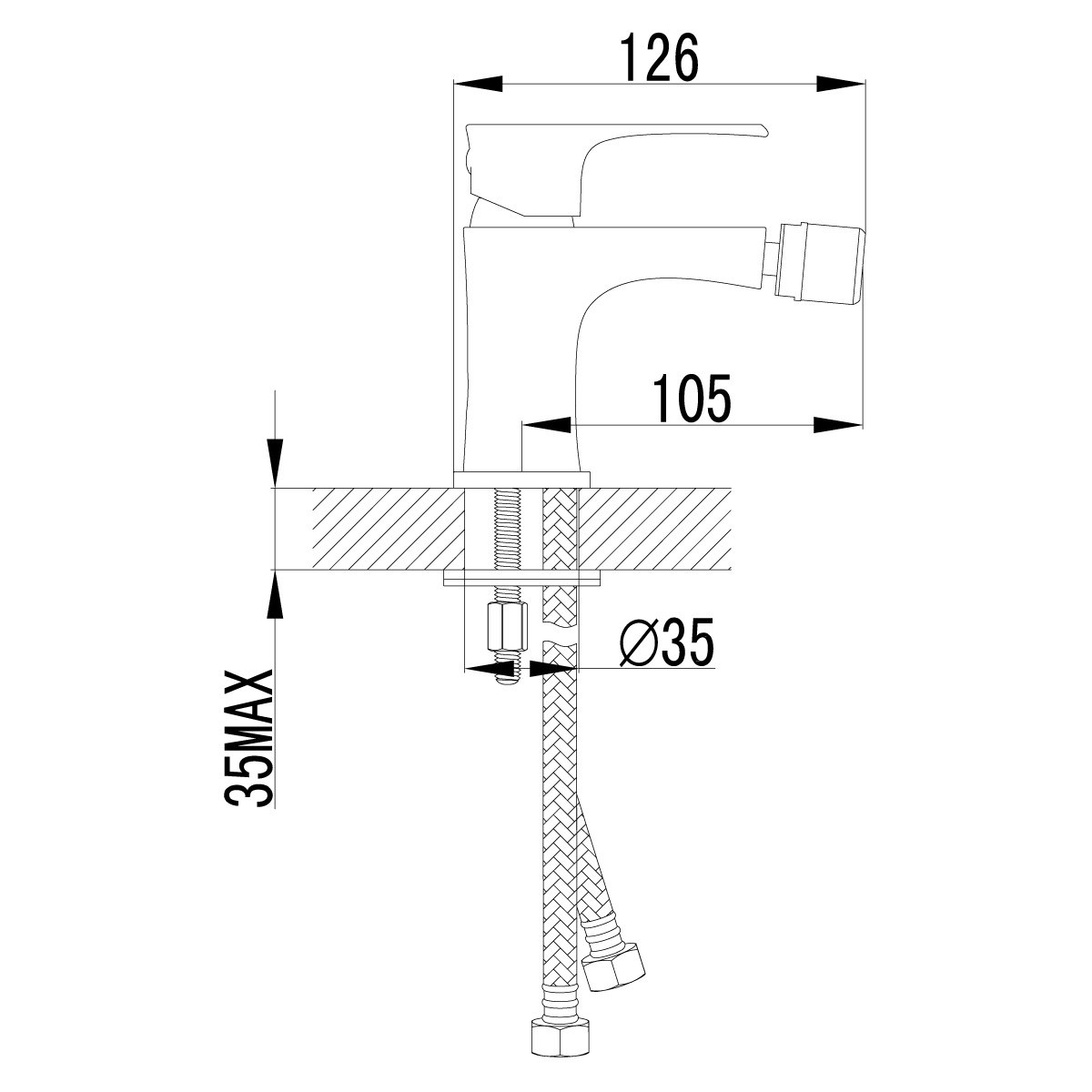 Смеситель для биде Lemark plus Factor LM1608C