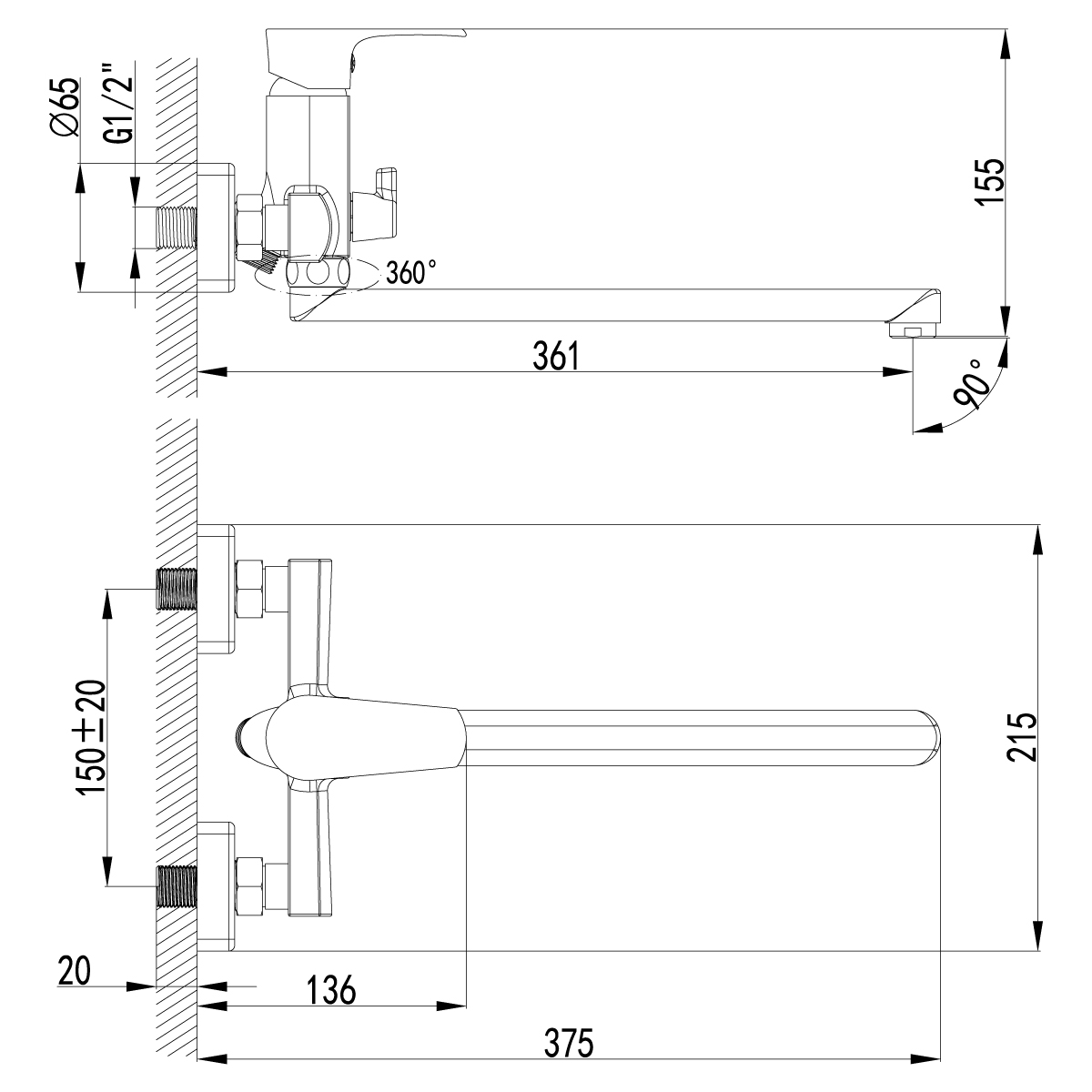 Универсальный смеситель Lemark plus Factor LM1651C