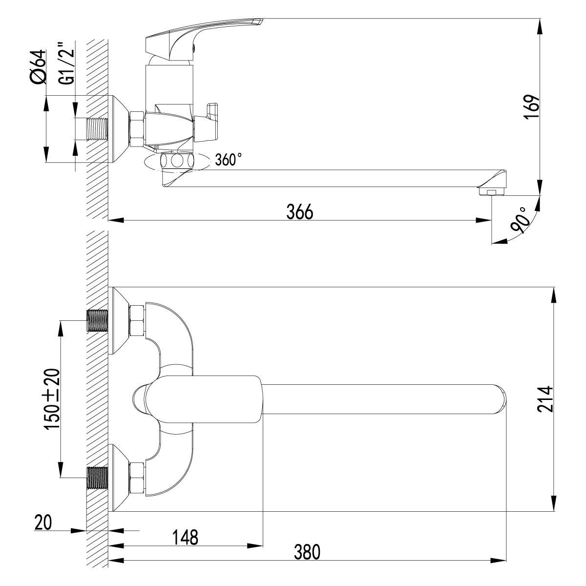 Универсальный смеситель Lemark plus Shape LM1751C