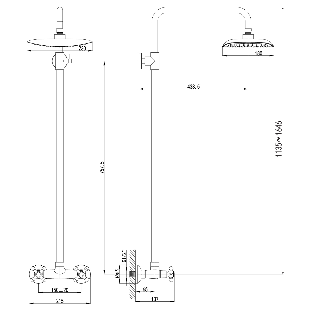 Душевая стойка Lemark Standard LM2160C для душа