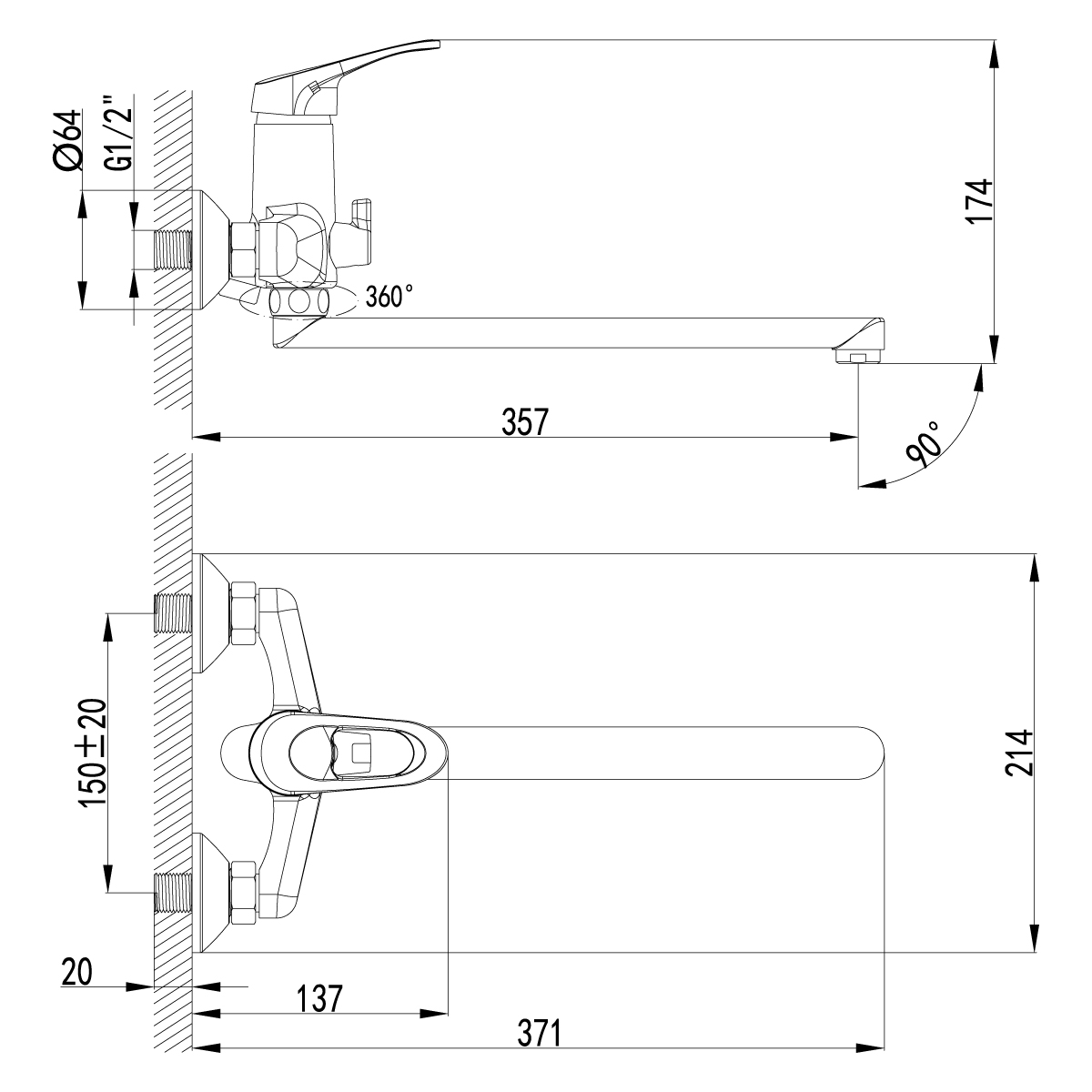 Универсальный смеситель Lemark Omega LM3151C