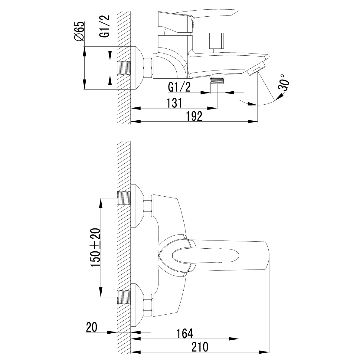 Смеситель для ванны с душем Lemark Mars LM3502C