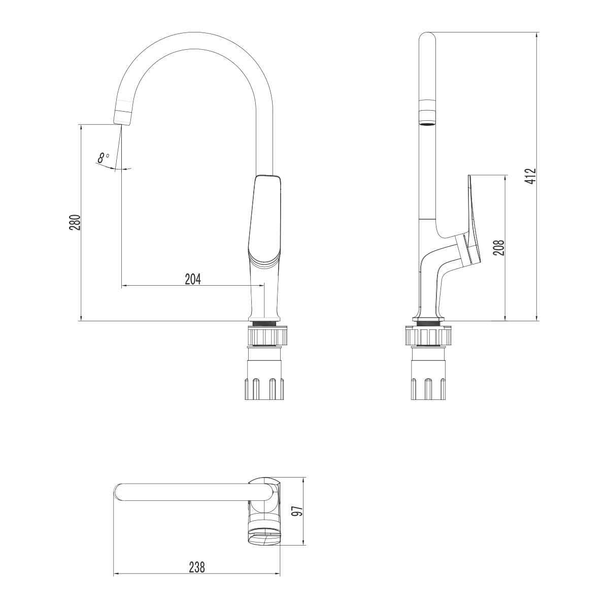 Смеситель для кухни Lemark Bronx LM3705BLR черный/золото