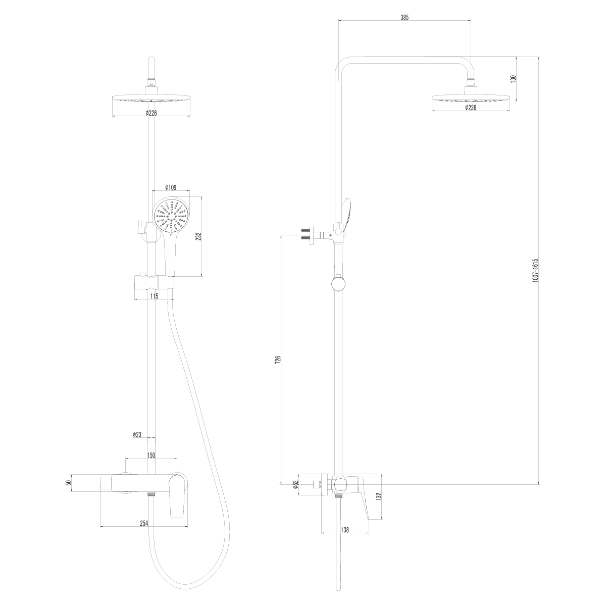 Душевая стойка Lemark Bronx LM3760BL черная