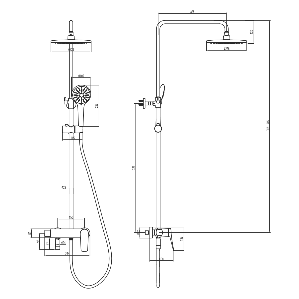 Душевая стойка Lemark Bronx LM3762BL черная