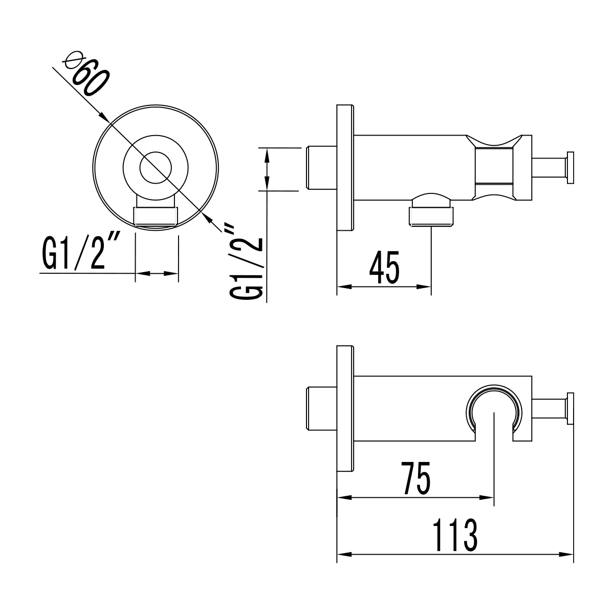 Шланговое подключение Lemark LM3785GM с держателем для душа, графит