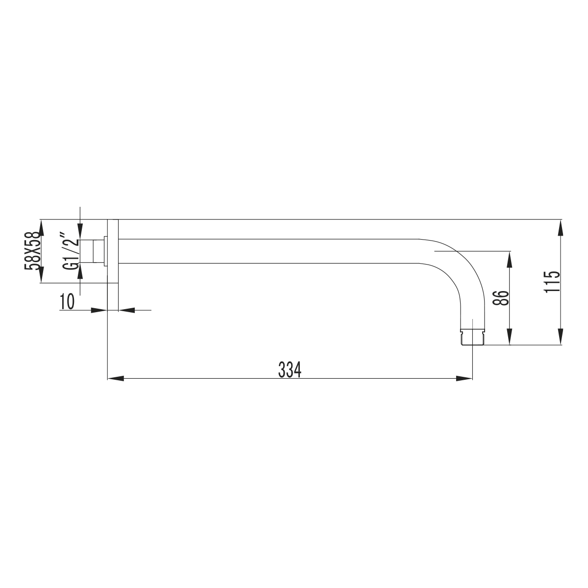 Кронштейн для верхнего душа Lemark LM3787BL черный