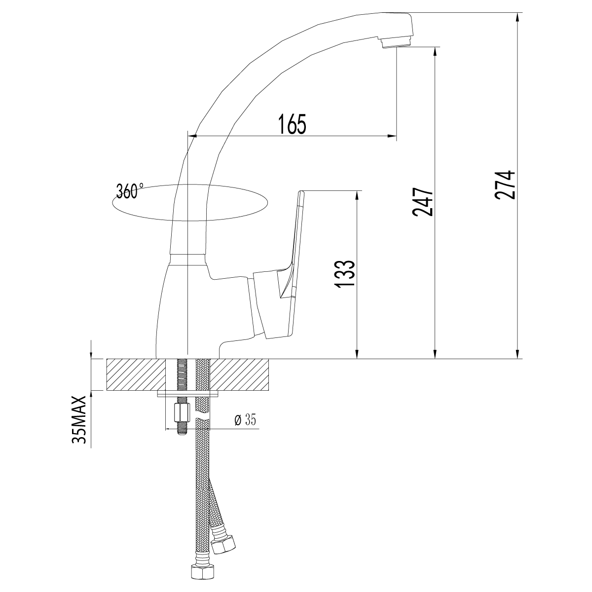 Смеситель для кухни Lemark Luna LM4105C