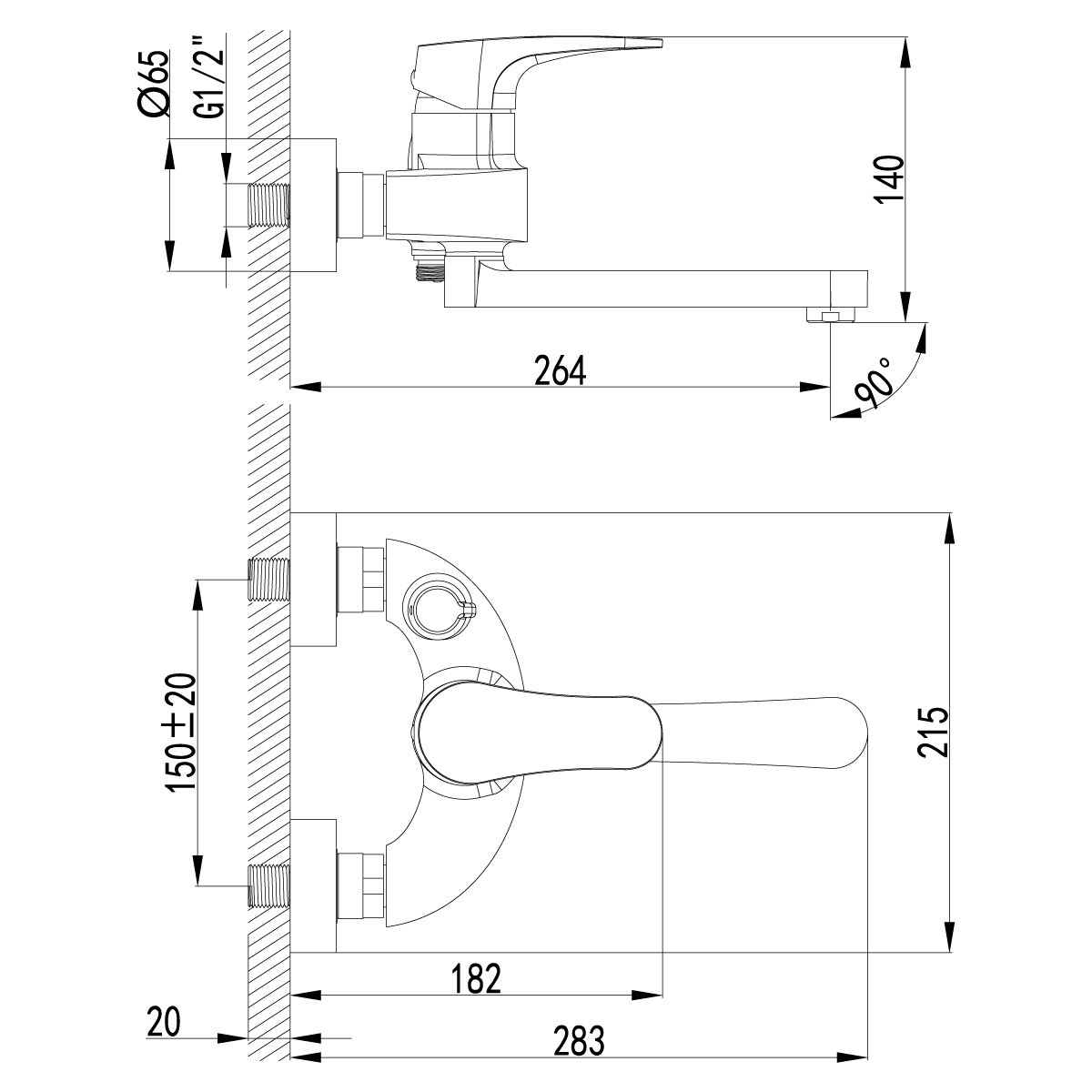 Смеситель для ванны с душем Lemark Shift LM4314C