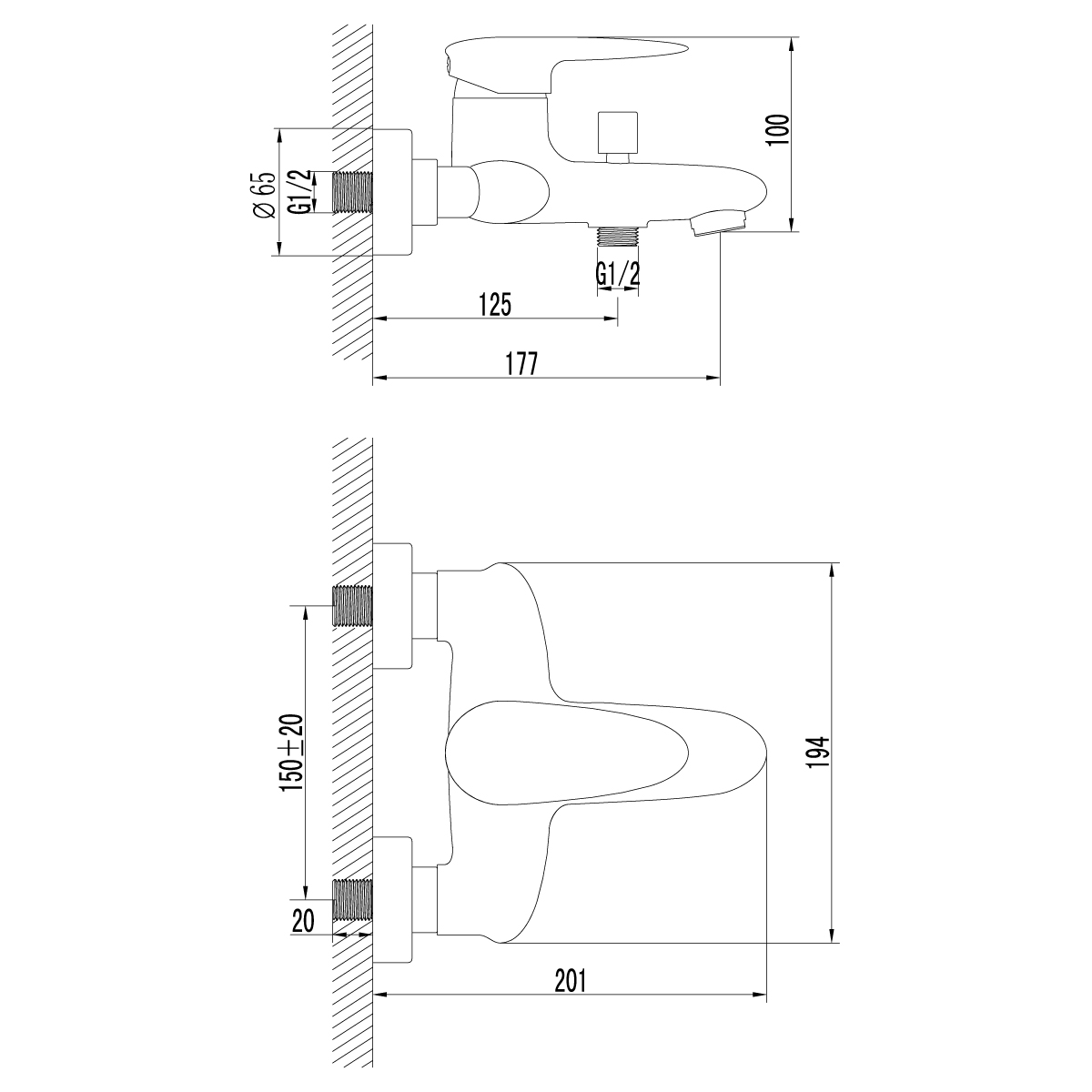 Смеситель для ванны с душем Lemark Status LM4402C