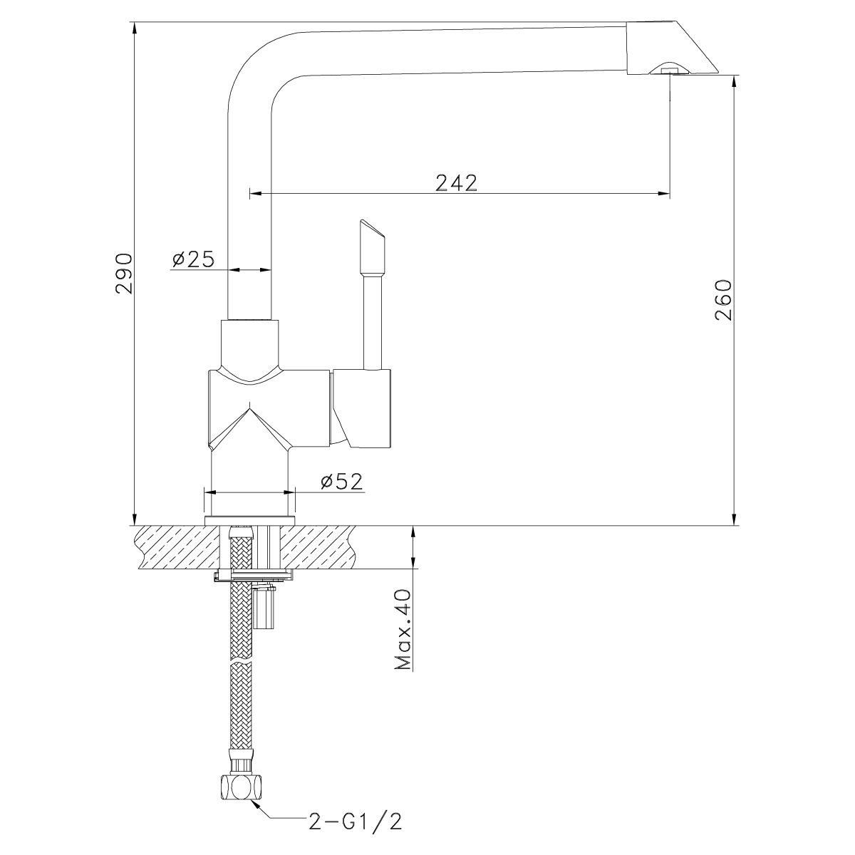 Смеситель для кухни Lemark Expert LM5074S