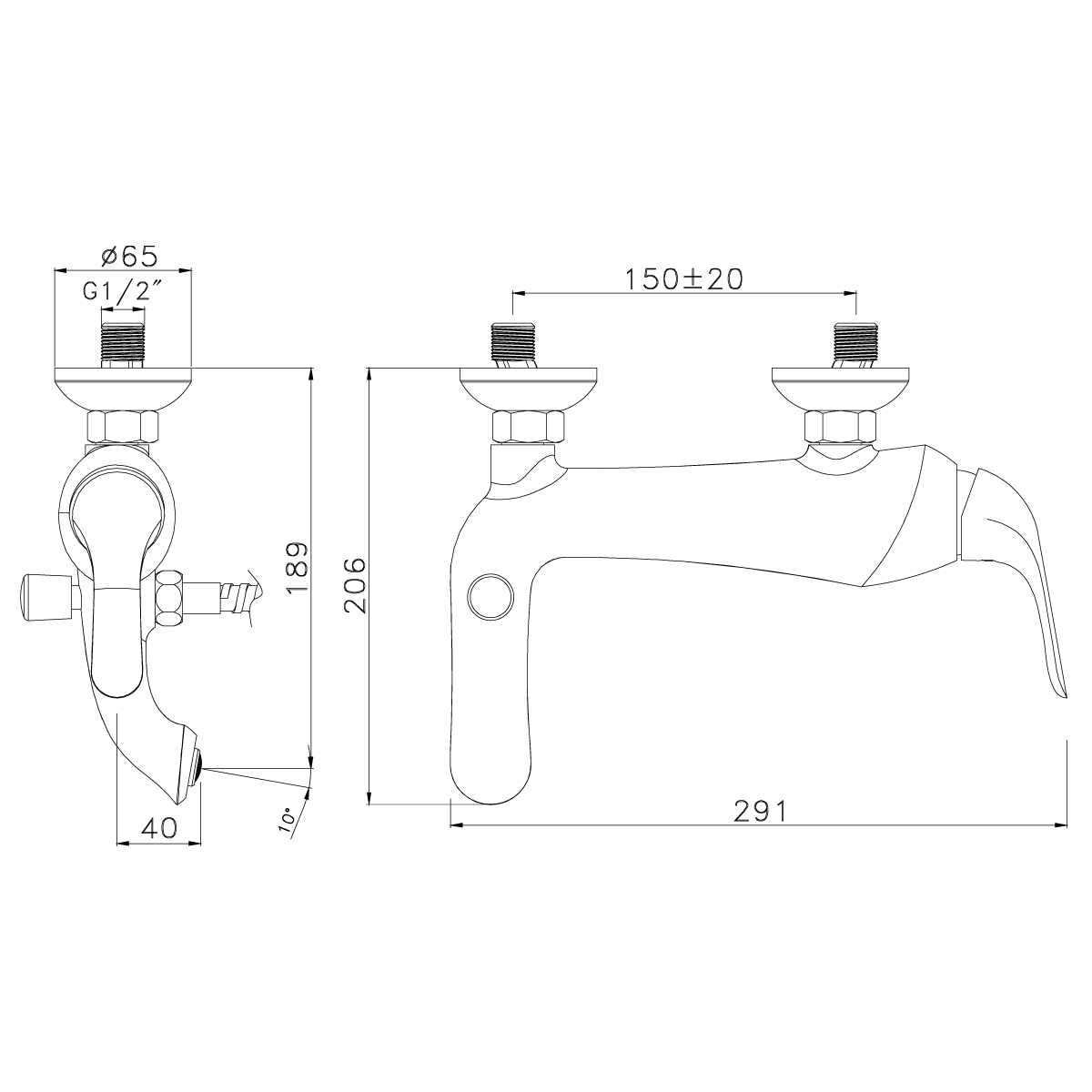 Смеситель для ванны с душем Lemark Swan LM5402BG