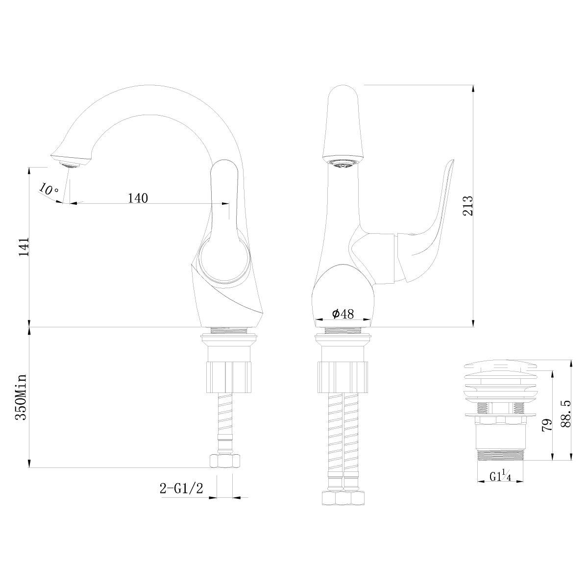 Смеситель для раковины Lemark Swan LM5406BG