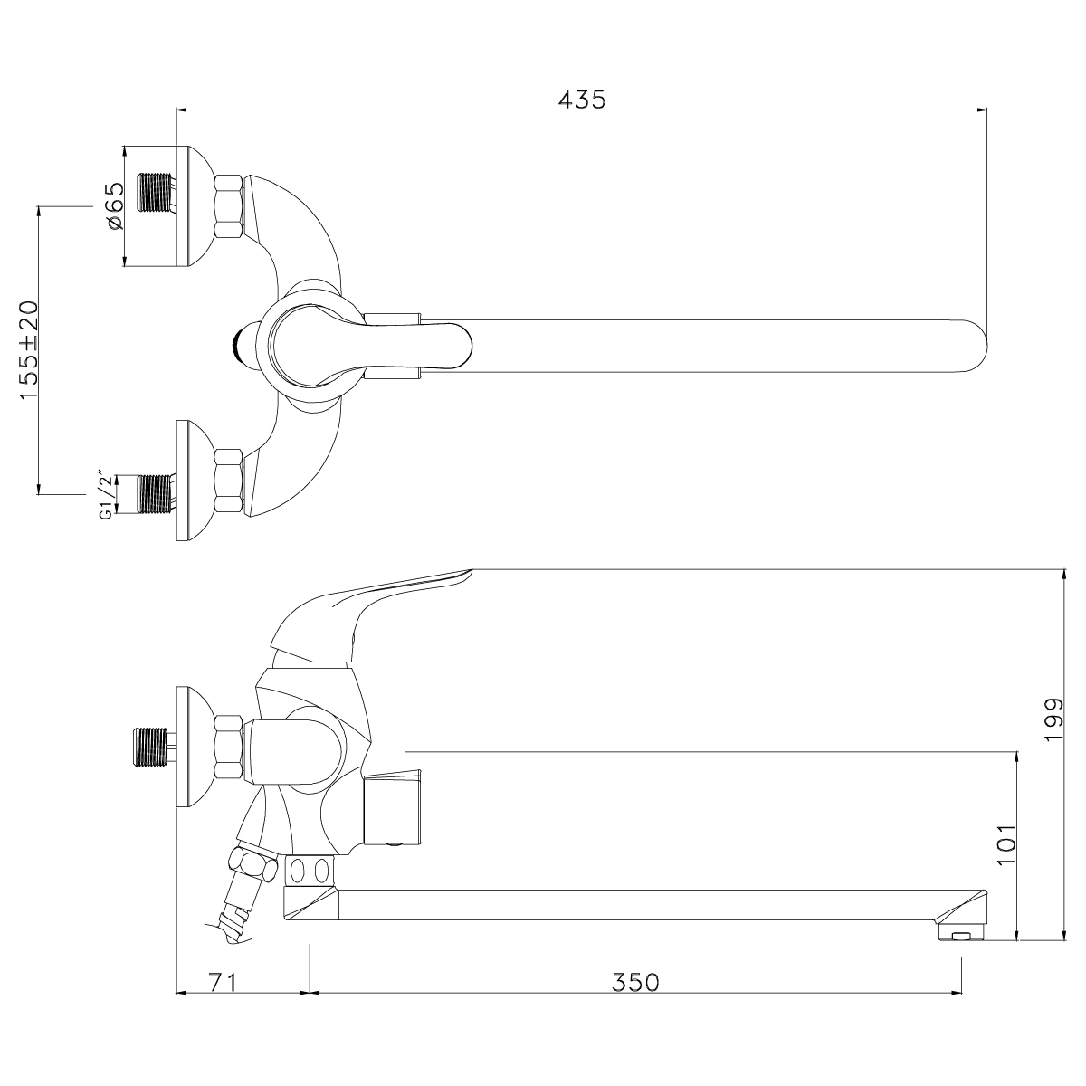 Универсальный смеситель Lemark Swan LM5451BG