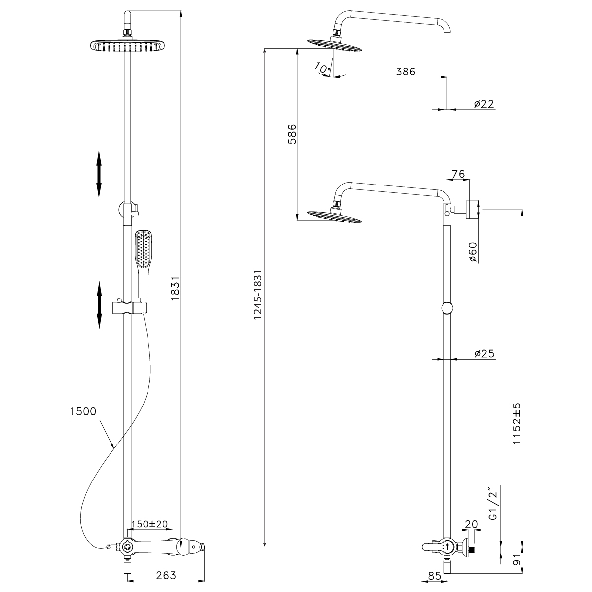 Душевая стойка Lemark Swan LM5462BG