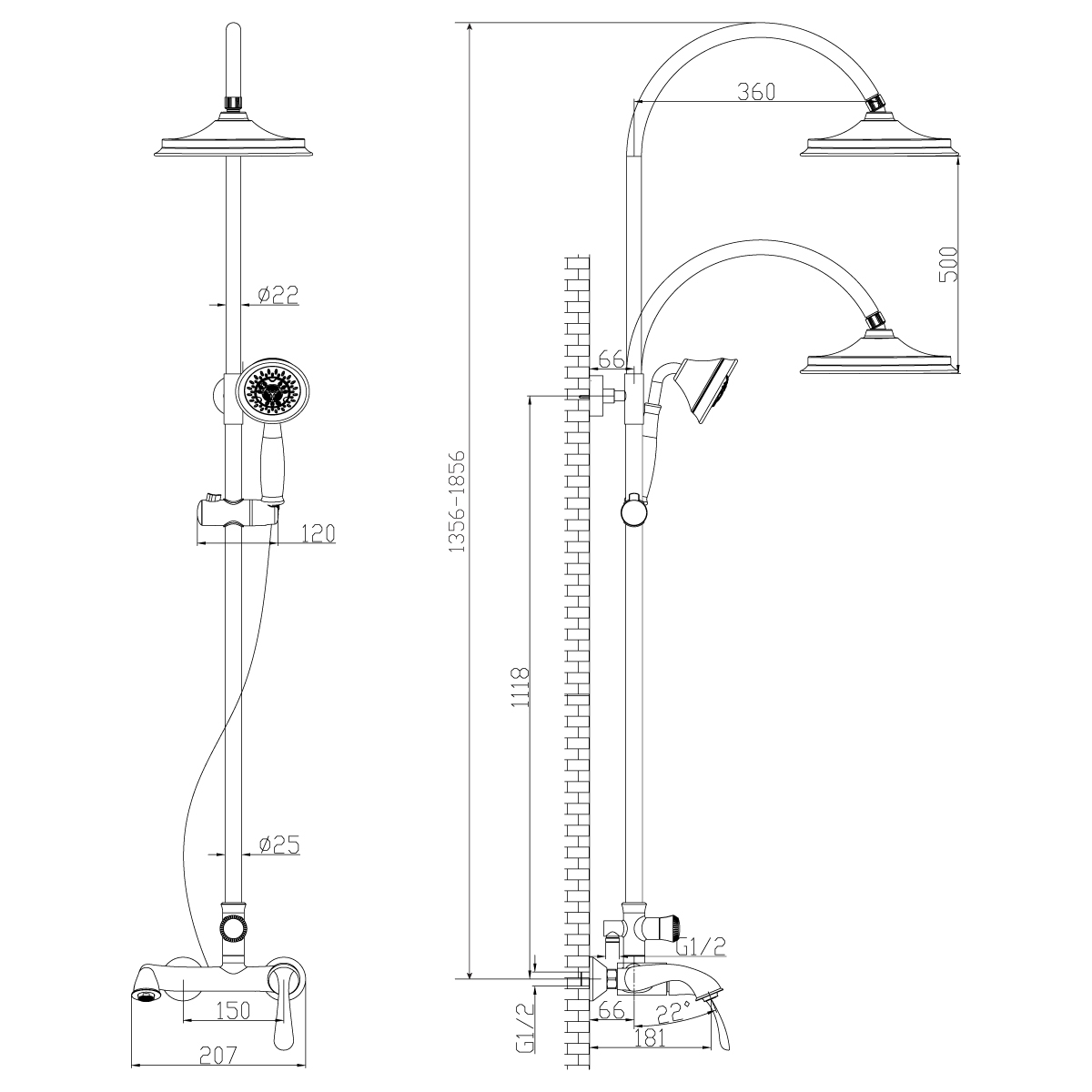 Душевая стойка Lemark Intense LM5662C