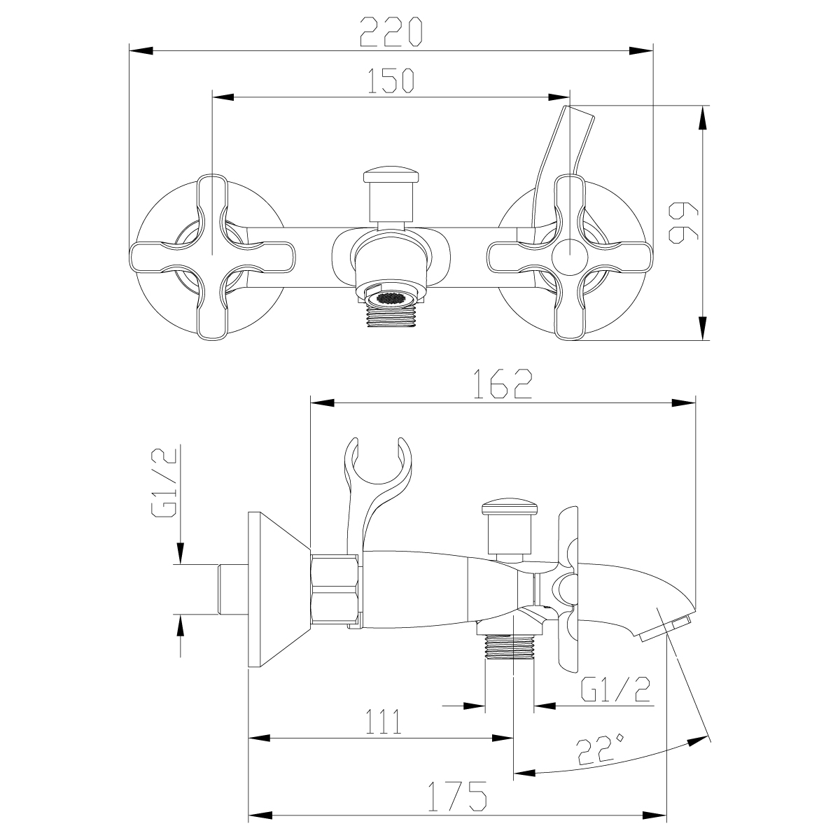 Смеситель для ванны с душем Lemark Duetto LM5712C