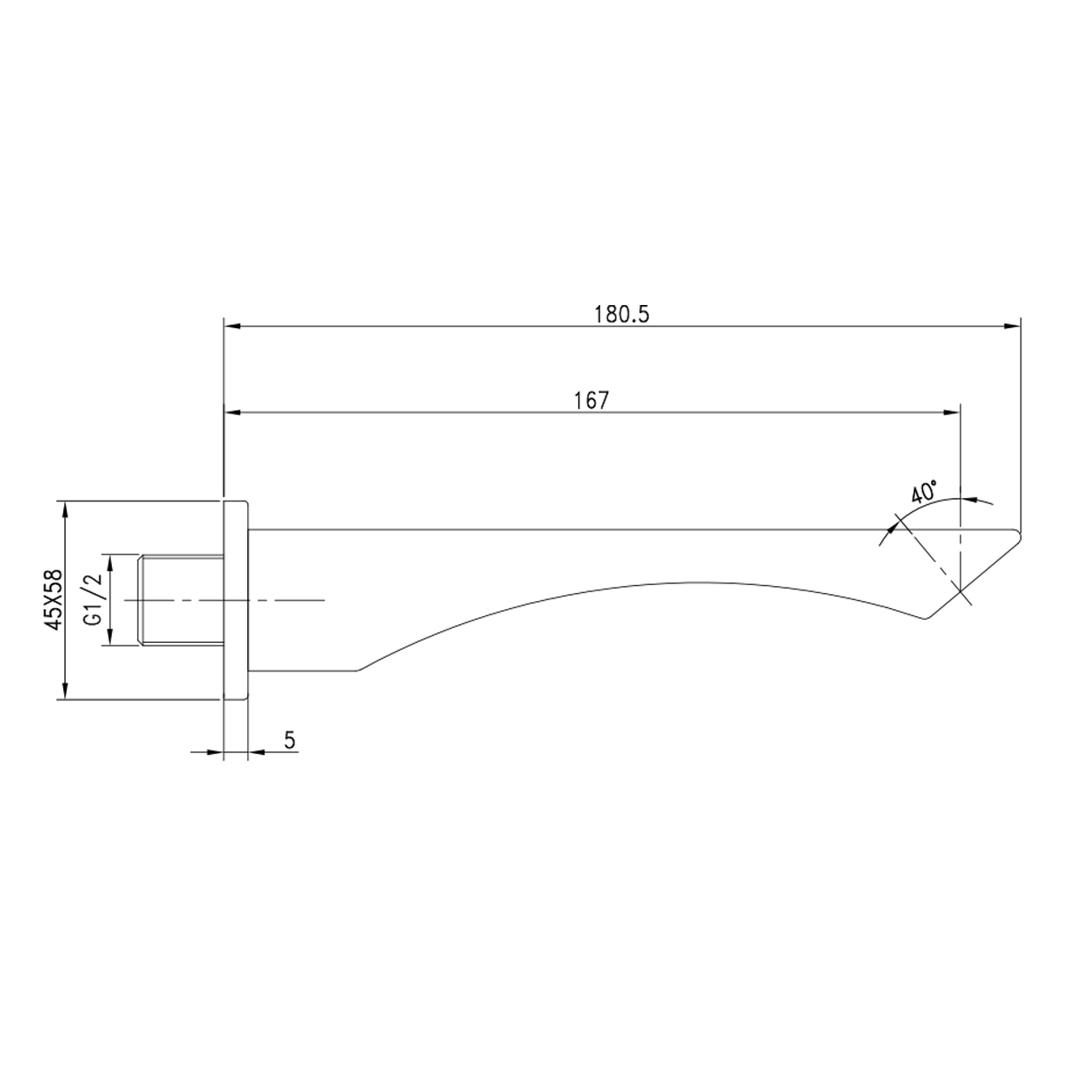 Излив Lemark LM5881CW для ванны, хром