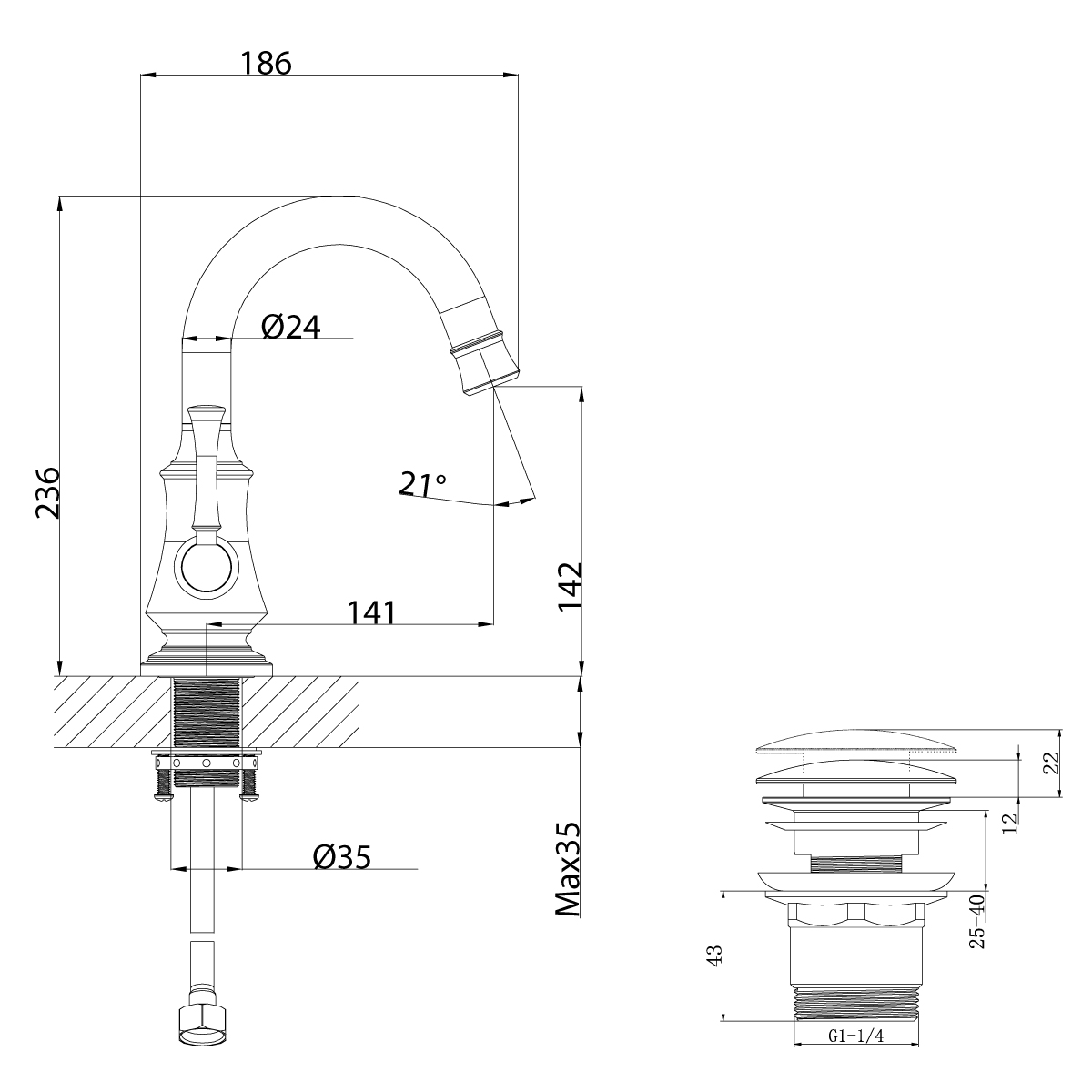 Смеситель для раковины Lemark Peretto LM6307RB