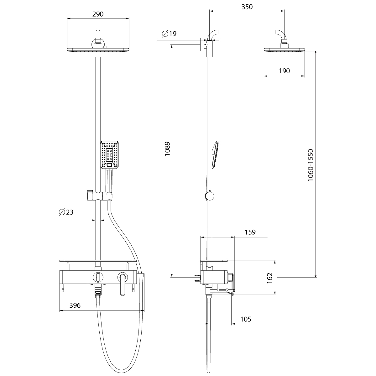 Душевая стойка Lemark Mista LM6462WG