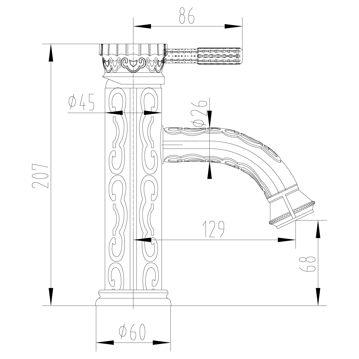 Смеситель для раковины Lemark Jasmine LM6606B