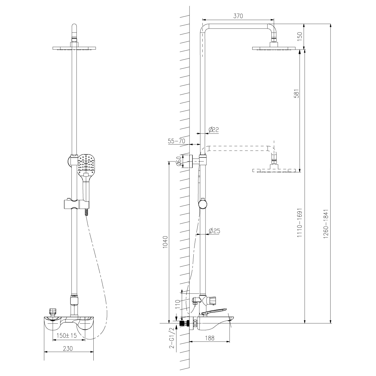 Душевая стойка Lemark Bellario LM6862C