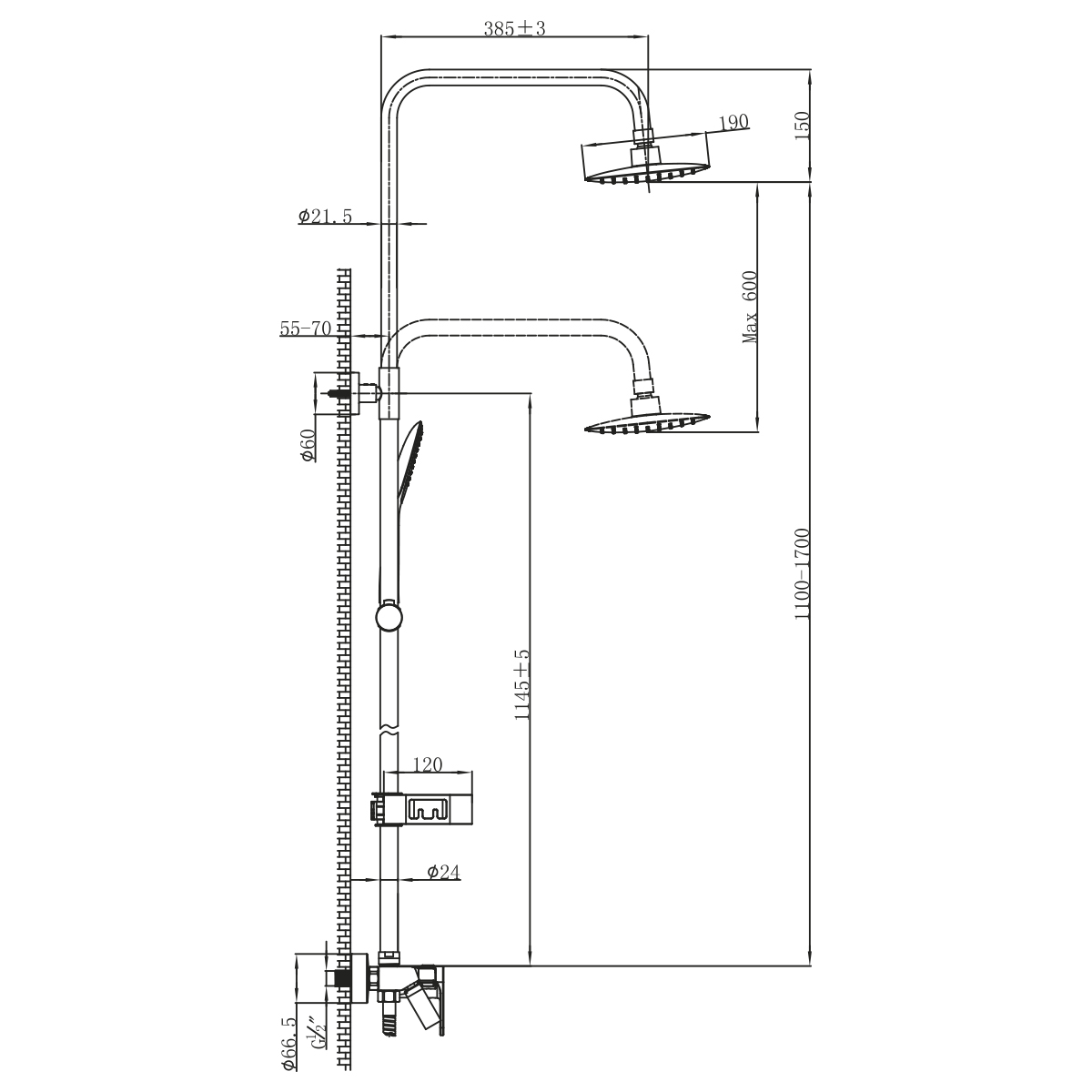 Душевая стойка Lemark Tropic LM7002BL