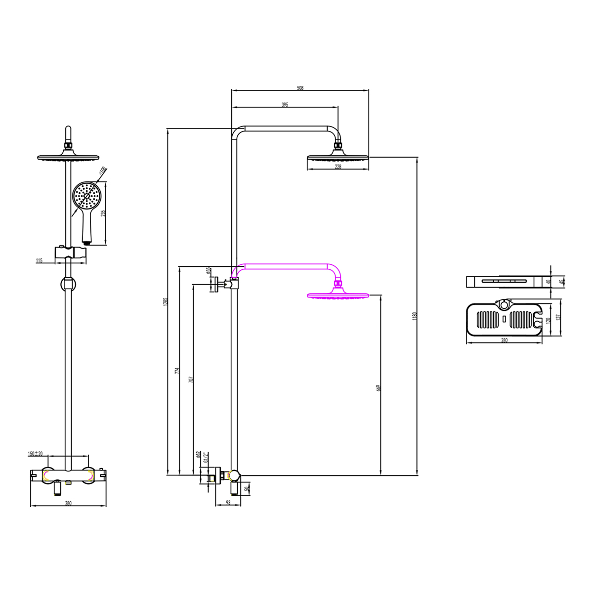 Душевая стойка Lemark Tropic LM7010C