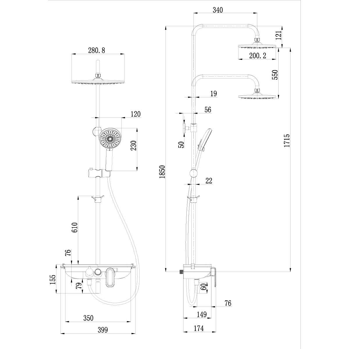 Душевая стойка Lemark Tropic LM7012C хром