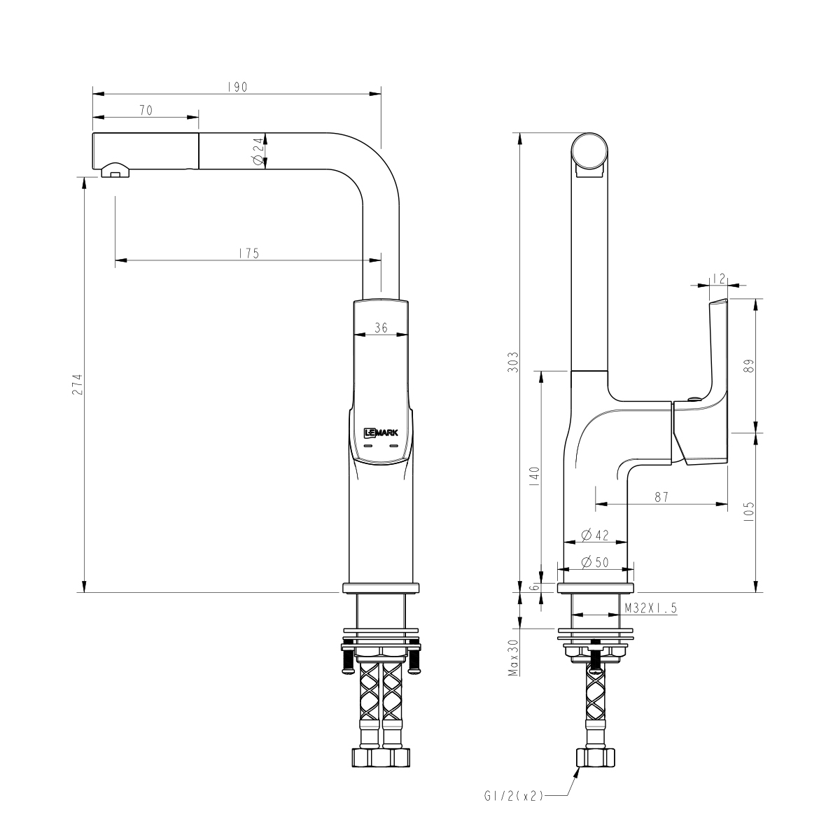 Смеситель для кухни Lemark Ursus LM7205BLR