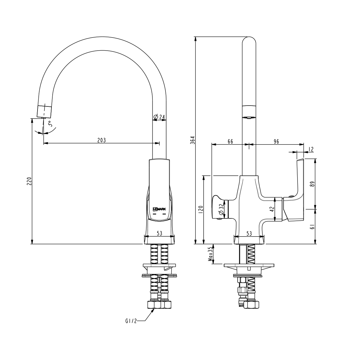 Смеситель для кухни Lemark Ursus LM7261BLR