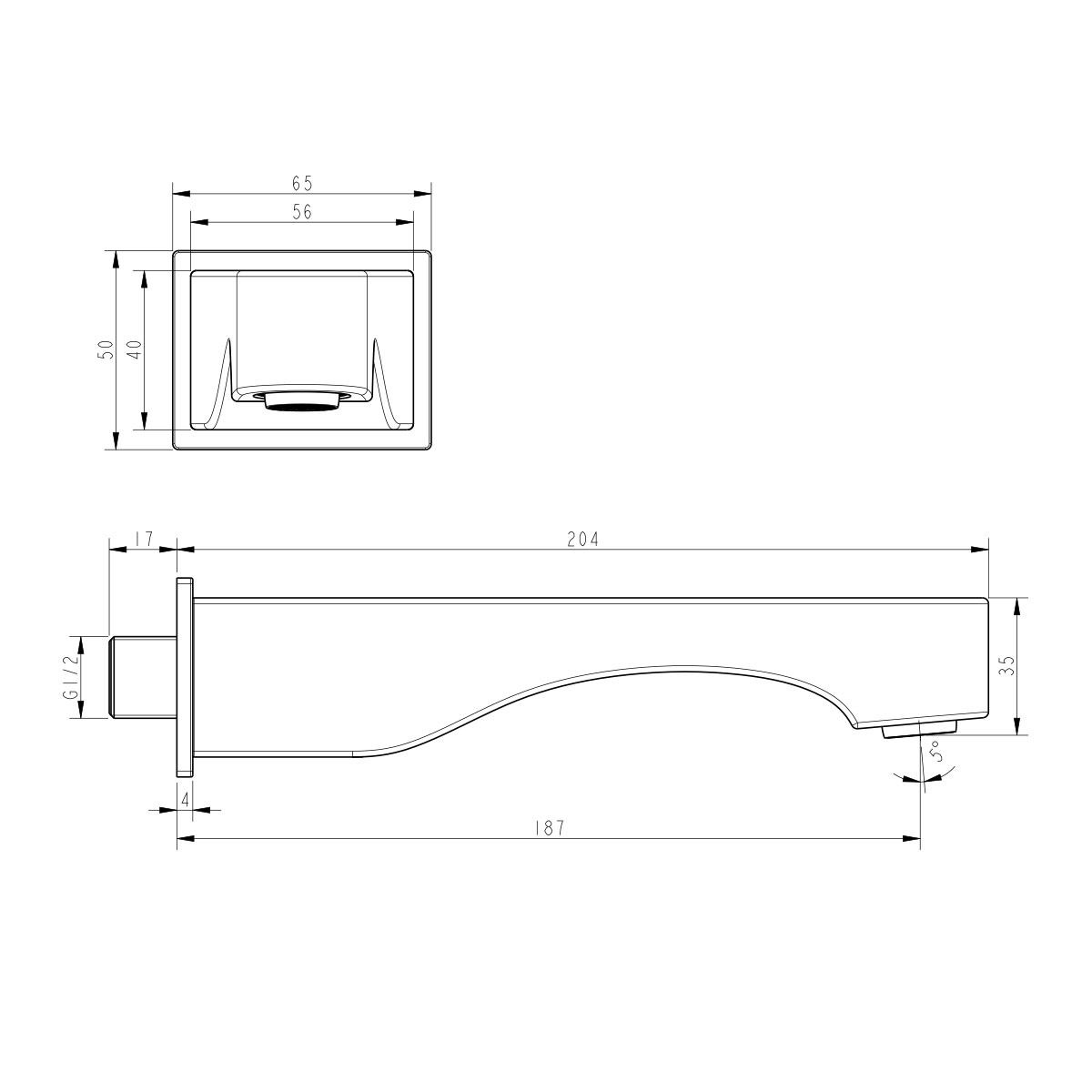 Излив Lemark LM7281BL для ванны, черный матовый