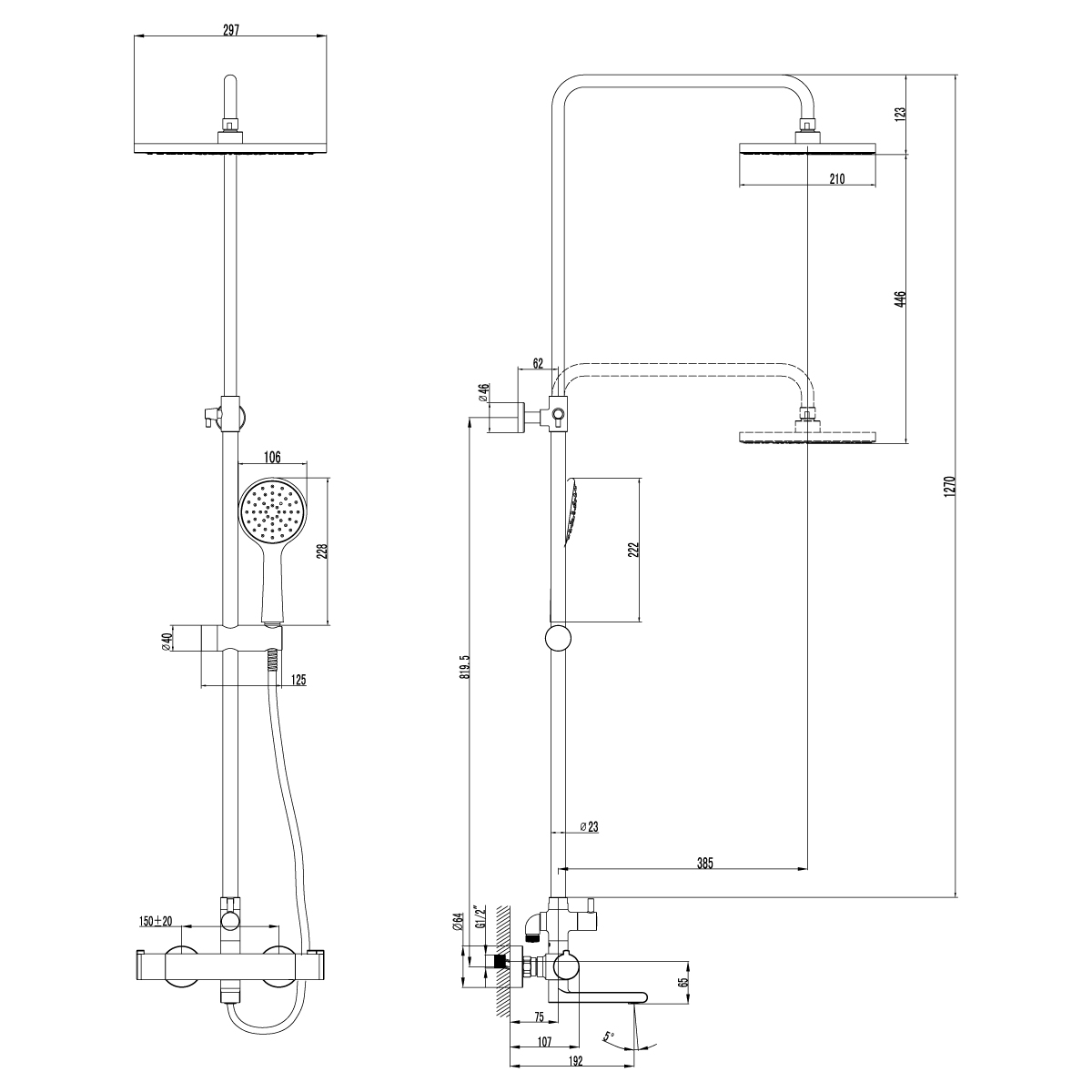 Душевая стойка Lemark Yeti LM7862C