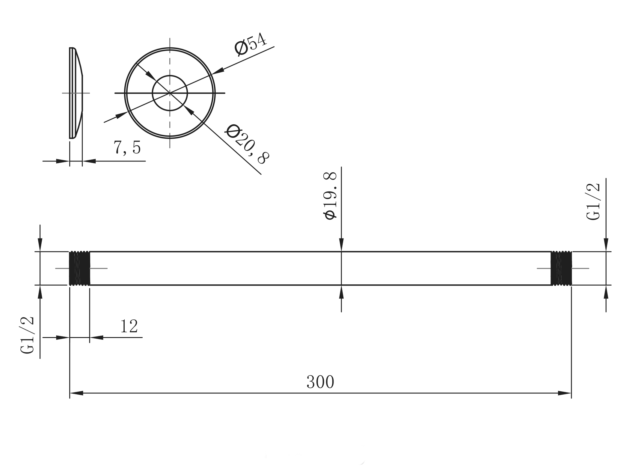 Кронштейн для верхнего душа Lemark LM8032C