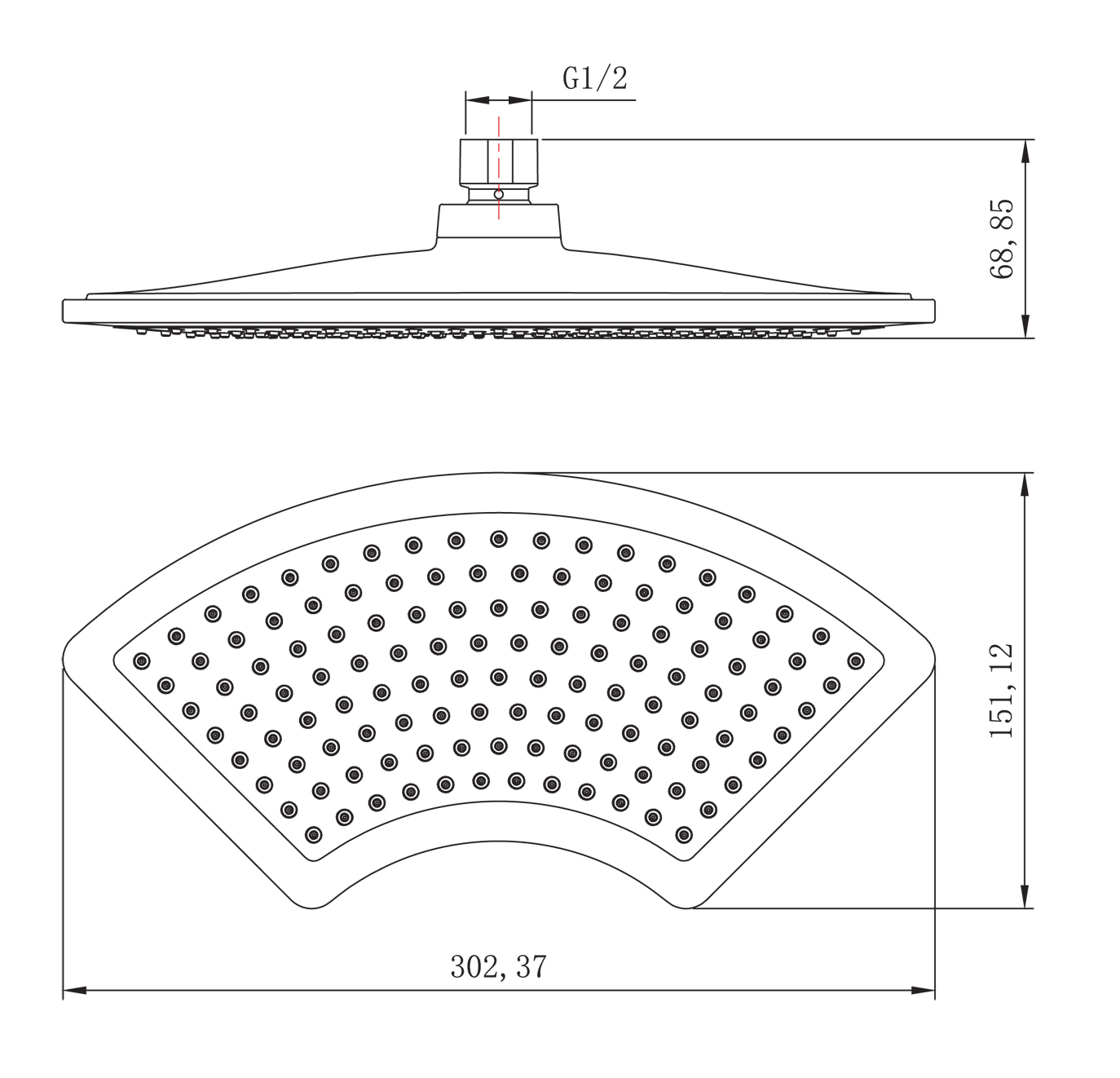 Верхний душ Lemark LM8044C