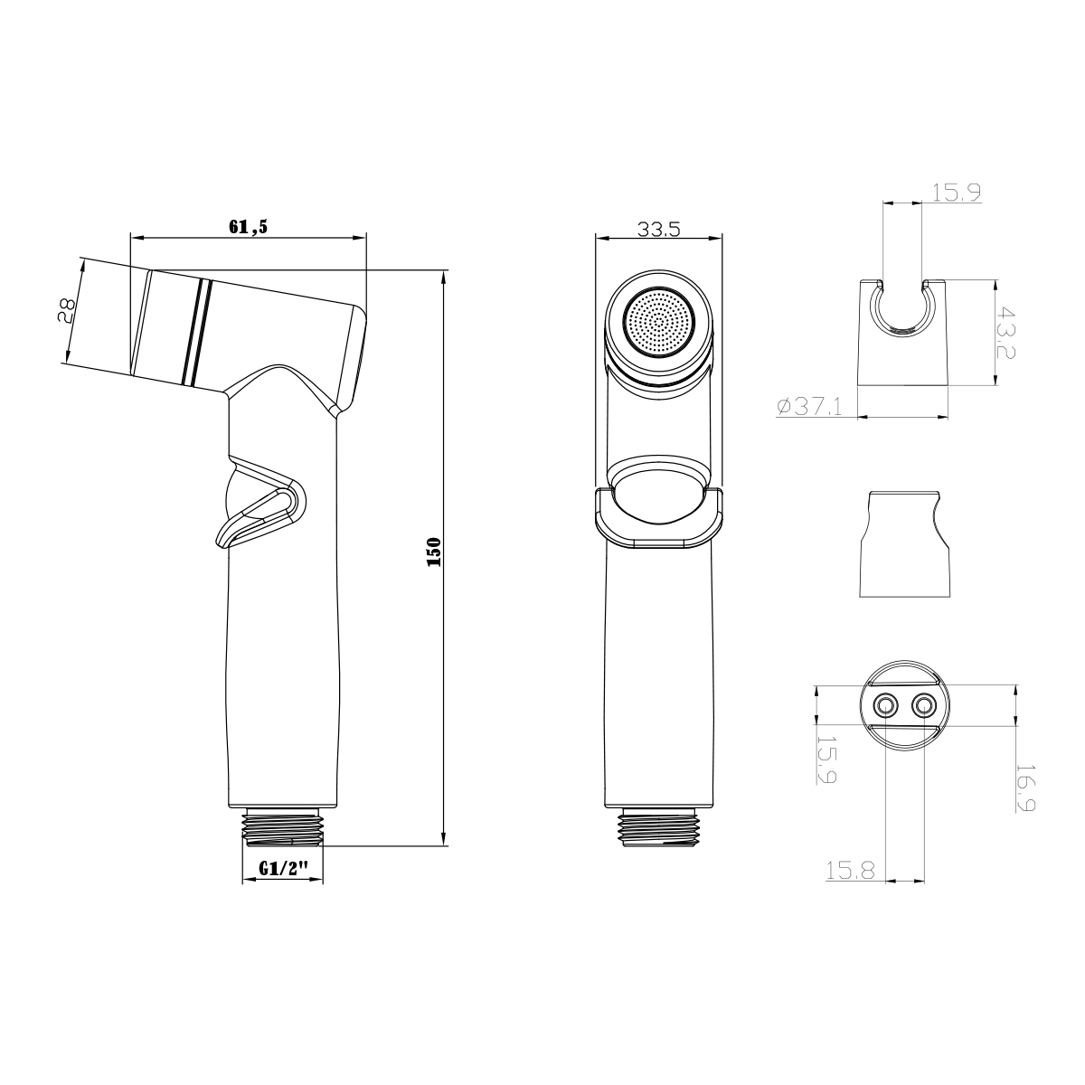 Гигиенический душ Lemark LM8088BL черный