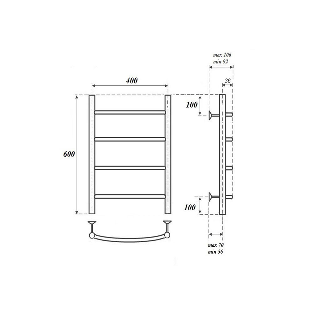 Полотенцесушитель электрический Point Афина PN04146E 40x60