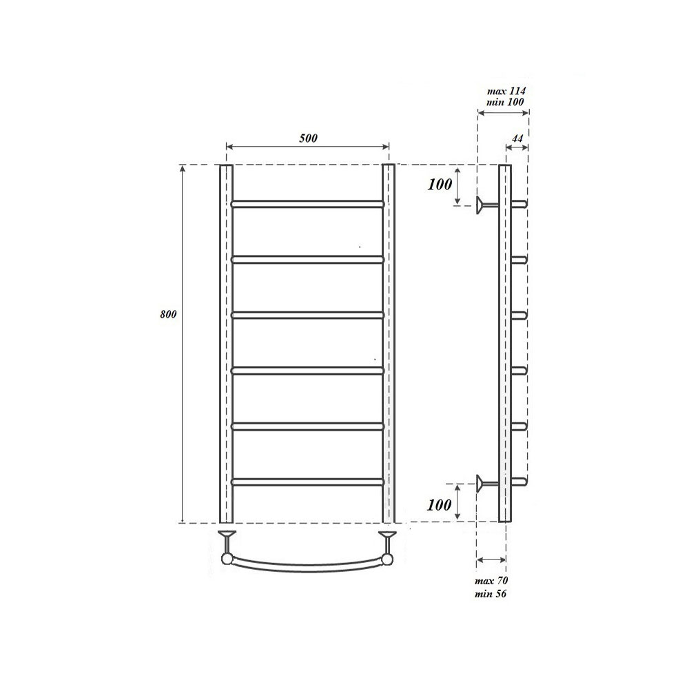 Полотенцесушитель электрический Point Афина PN04158E 50x80