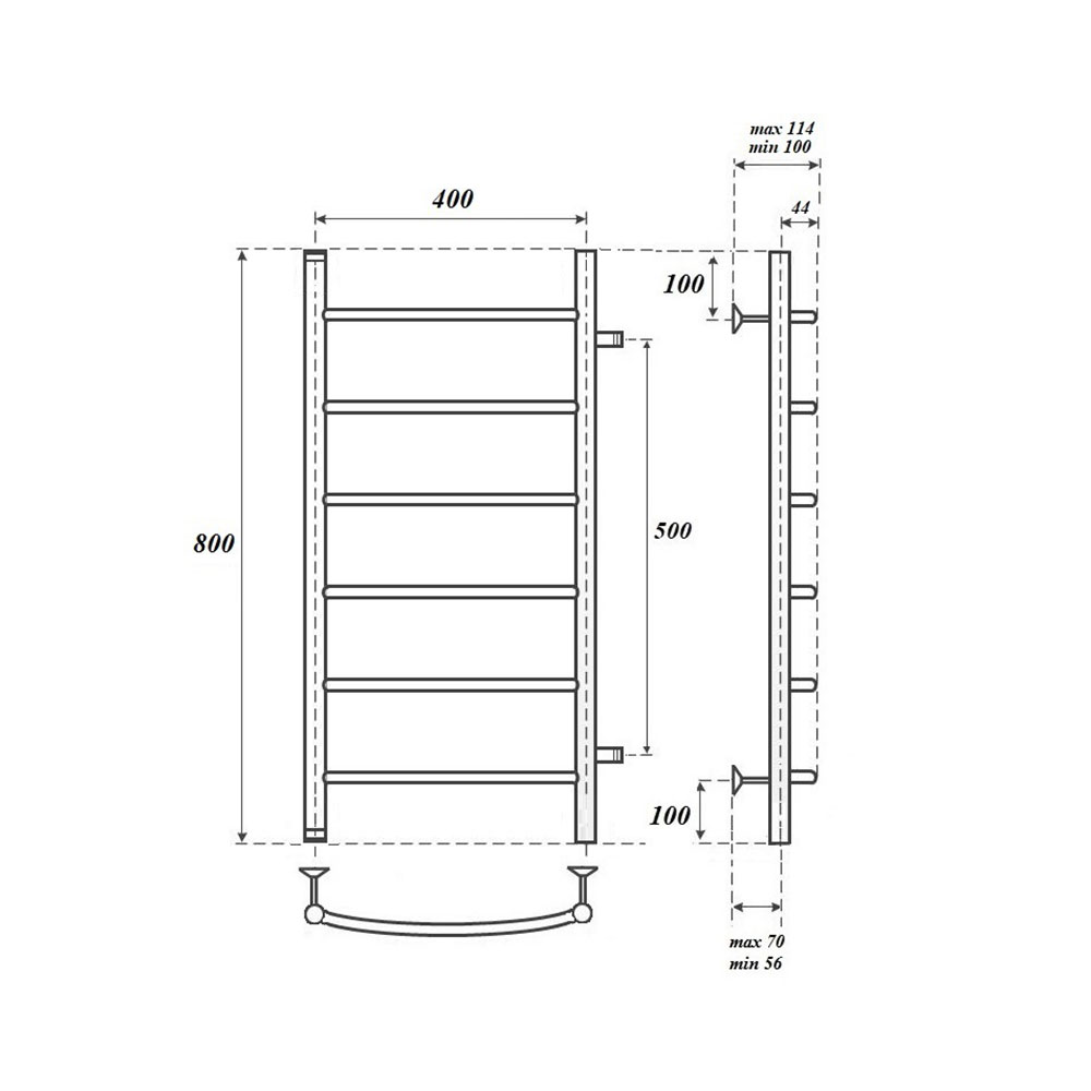 Полотенцесушитель водяной Point Афина PN04548 40x80