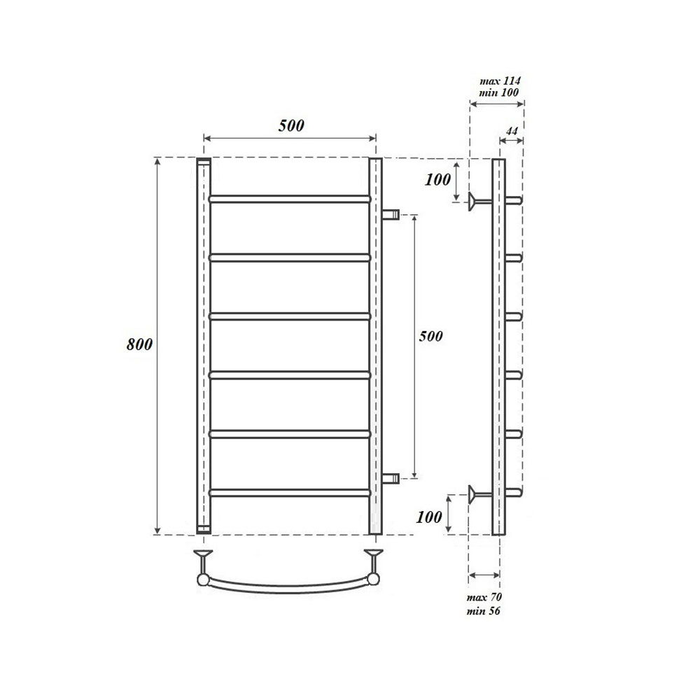 Полотенцесушитель водяной Point Афина PN04558 50x80