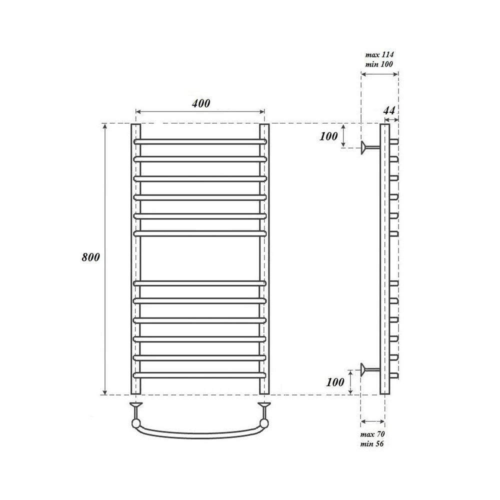 Полотенцесушитель электрический Point Альфа PN05148SE 40x80