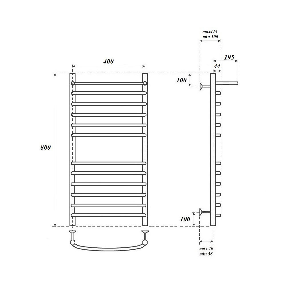 Полотенцесушитель электрический Point Альфа PN05148SPE 40x80, с полкой