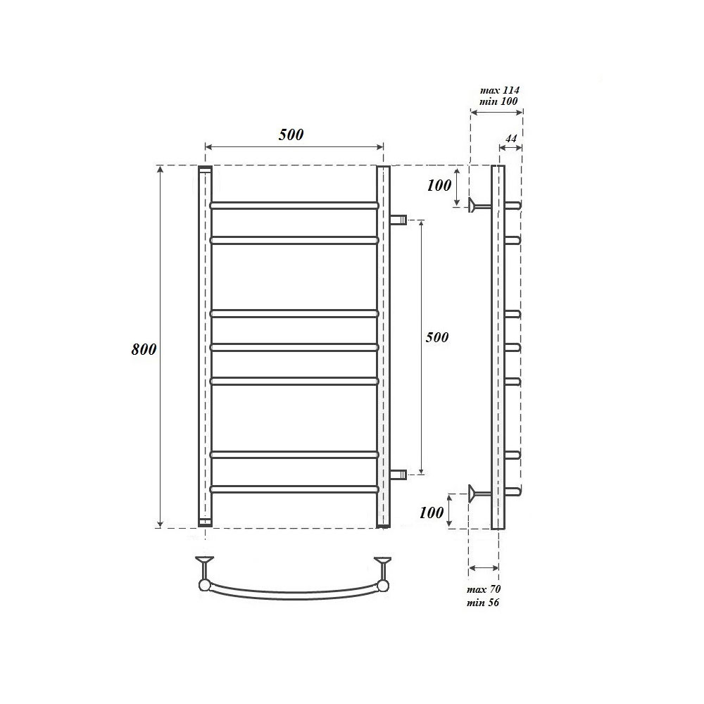 Полотенцесушитель водяной Point Альфа 50x80