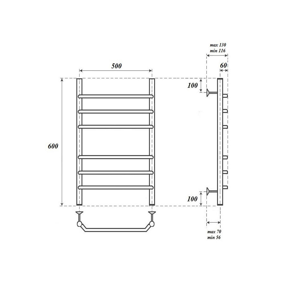 Полотенцесушитель электрический Point Венера PN07156E 50x60