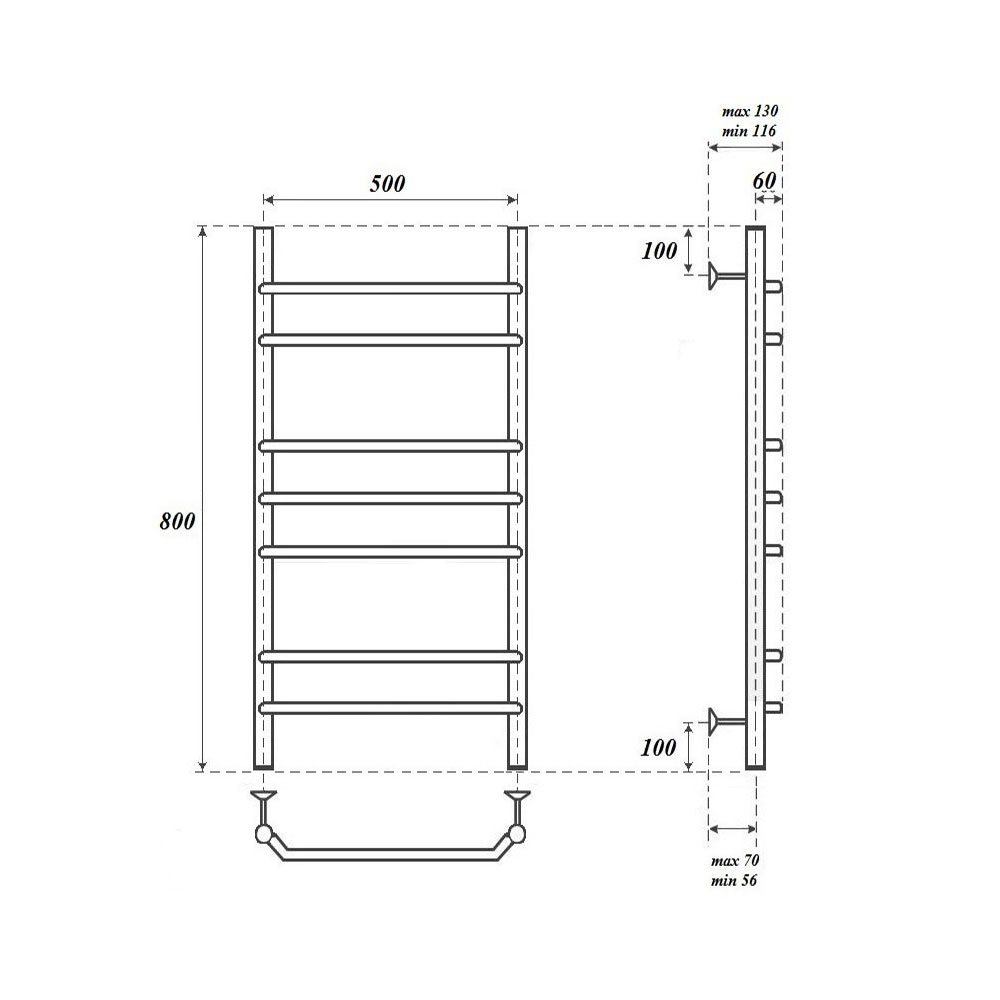 Полотенцесушитель электрический Point Венера PN07158E 50x80